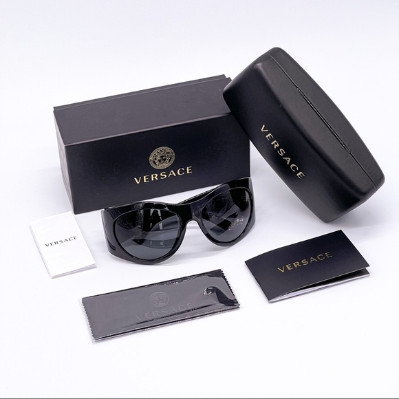 NEW VERSACE VE4392 GB1/87 SHIELD SUNGLASSES VERSACE MOD 4392 BLACK - Picture 12 of 13